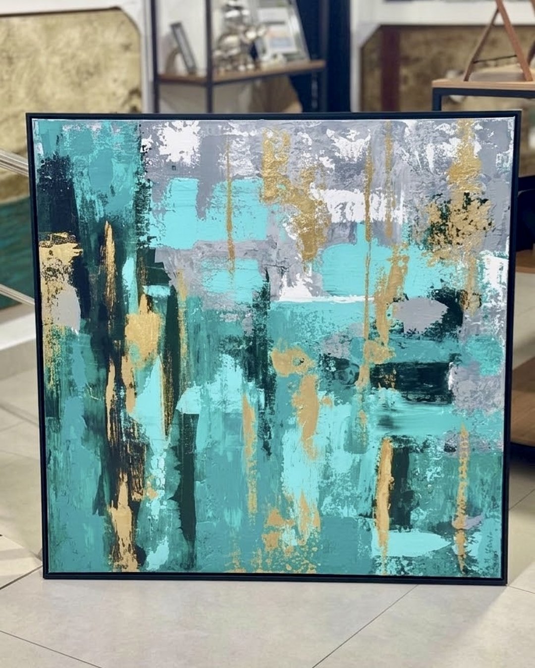 Abstrato Turquesa e Ouro — Abstratos